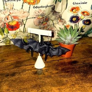 Giant Halloween bat earrings 🦇